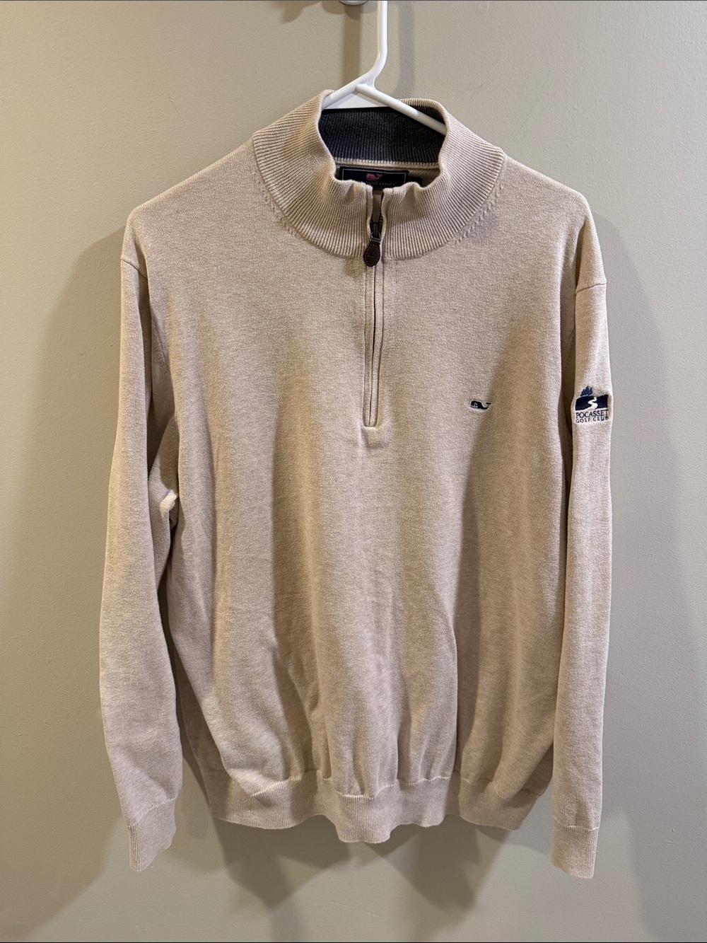Vineyard Vines Men's Half-Zip Pullover in Light Khaki